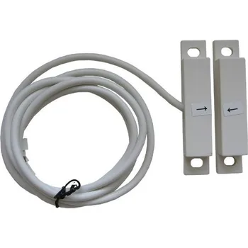 Bezpečnostní detektor 3G SM60 - polarizovaný 4 drátový dveřní a okenní magnetický kontakt povrchový s bezpečnostní smyčkou, bílý a hnědý Barva: Bílá