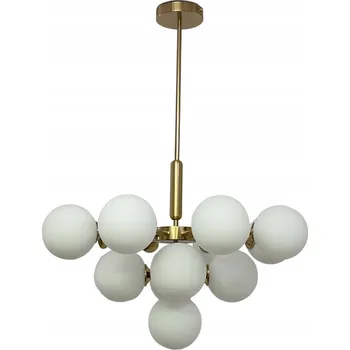 ZÁVĚSNÁ LAMPA STROPNÍ LUSTR KOULE zlatá MODERNÍ LED mléčná