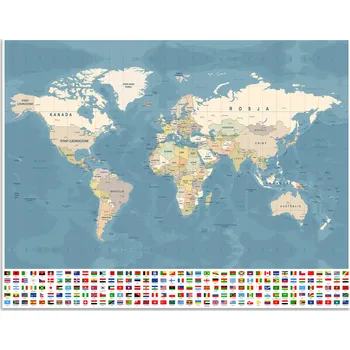 Obraz Plakát MAPA světa V Polštině Na zeď 70x50