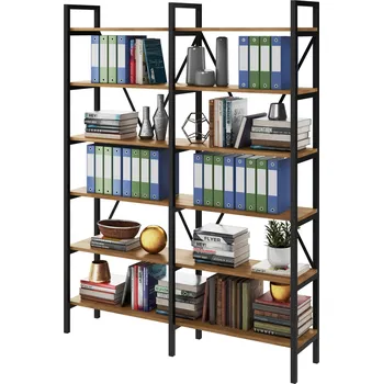 Knihovna Regál na pořadače a knihy LOFT dub D6+R 160 cm