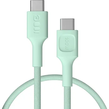 Datový kabel Green Cell KABGC100PS30MG Rychlonabíjecí Kabel USB-C 0.3 m 100W Greencell PowerStream Fast Charging PD Mint Green | Mátově zelený (Výjimečná odolnost – PowerStream 100W je vyroben z odolného nylonu, který zajišťuje odolnost vůči každodenním problémům, jak