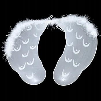 Vánoce BÍLÁ ANDĚLSKÁ KŘÍDLA BETLÉM ANDÍLEK 45x40 CM