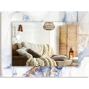 Zrcadlo Dekorativní zrcadlo s ozdobným potiskem Abstraktní umění mramoru 80x60 cm