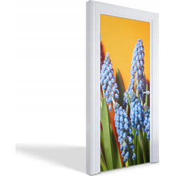 Fototapeta Samolepící nálepka na dveře skříně Modré květy 85 x 205 cm