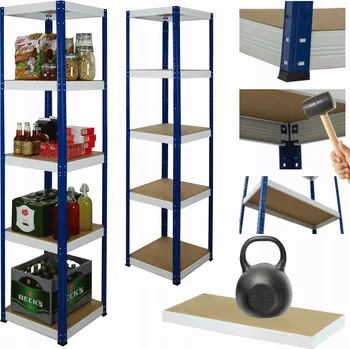 Dílenský regál Kovový dílenský regál HELIOS 196x40x40cm, 5 polic, nosnost 175kg POLSKÝ