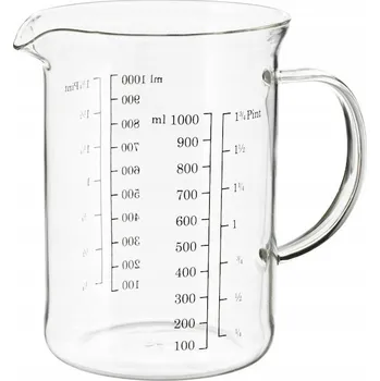 Džbán s Měrkou z Odolného Žáruvzdorného SKLO o Objemu 1L IKEA VARDAGEN