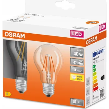 Žárovka 2x LED žárovka E27 A60 4W (ekvivalent 40W) 470lm 2700K OSRAM
