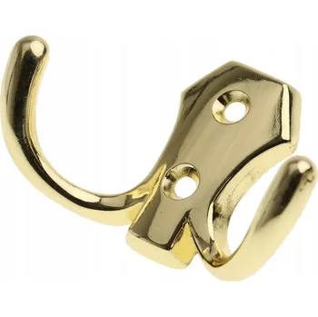 Věšák NÁBYTKOVÝ VĚŠÁK STŘEDNÍ DVOJITÝ ZLATÝ