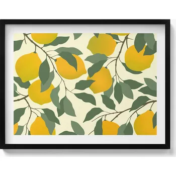 Obraz Obraz v rámu na zeď Ilustrace do kuchyně sicilských citronů 80x60 cm