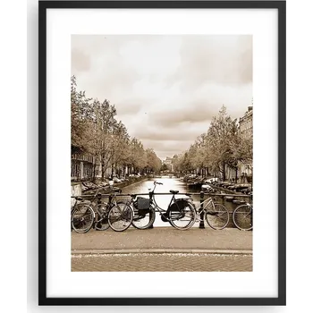 Obraz Foto obraz plakát na zeď v černém rámu 40x50 město plakáty do obýváku