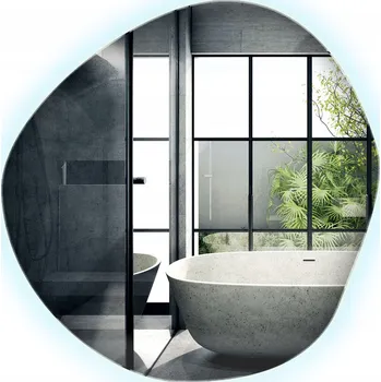 Zrcadlo Stylové Podsvícené Zrcadlo do Předsíně Nepravidelného Tvaru - Efekt Rozlité Kapky