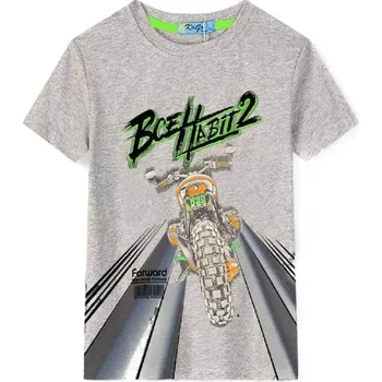 Chlapecké tričko CHLAPECKÉ TRIČKO S MOTORKOU NOVINKA LÉTO Barva: Šedá, Velikost: 152