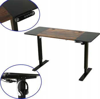 Psací stůl Obdélníkový psací stůl HDWR 140 x 60 x 80 cm, odstíny hnědé