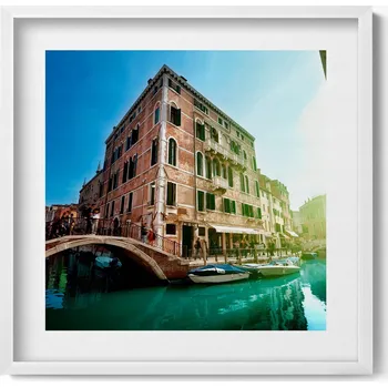 Obraz Obraz s rámem a grafikou na zeď Krásné uličky Benátek na slunci 50x50 cm
