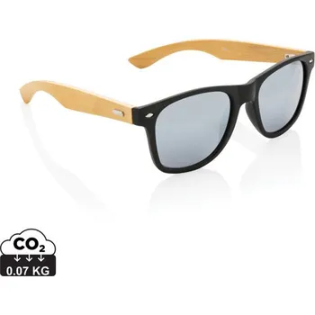 Sluneční brýle Sluneční brýle z RCS recykl. plastu a bambusu - Černá, Firemní dárkové předměty s vlastním potiskem