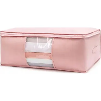 Úložný box Potah na povlečení pod postel, úložný box na oblečení, taška, měkký, světle růžový, M