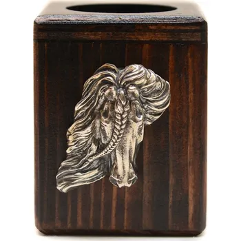 Svícen Fríský kůň dřevěný svícen s koněm, na čajovou svíčku ohřívač