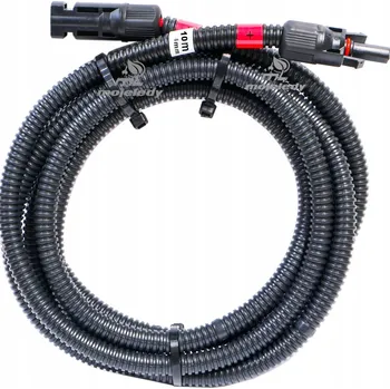 elektrický kabel 10m solární prodlužovací kabel PV 4mm s konektory MC4 + UV ochrana (husí krk)