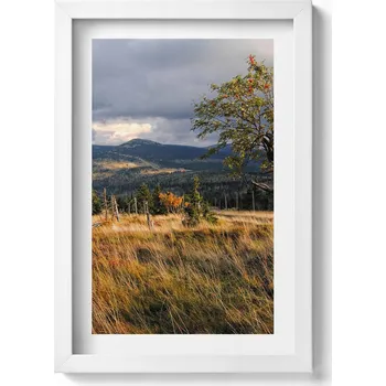 Obraz Dekorativní nástěnný obraz v rámu s grafikou loft - Krkonoše na podzim 20x30 cm