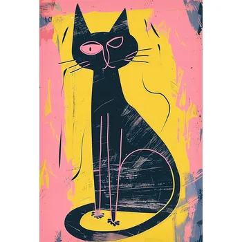 Plakát Plakát Kontrastní kočka bez rámu 61 x 90,5 cm