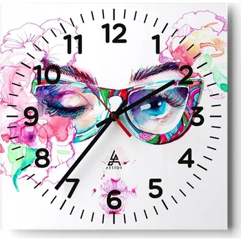 Hodiny Nástěnné hodiny do obýváku 40x40 Abstrakce Tiché hodiny Skleněné hodiny Bez hlučnosti