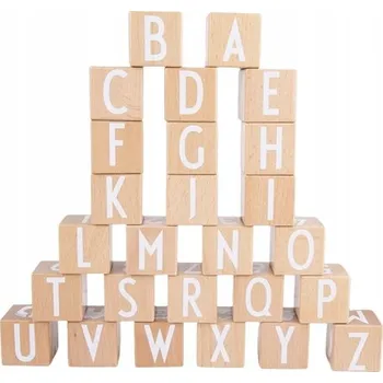 Dřevěná hračka DŘEVĚNÉ KLOCKI S PÍSMENY ABECEDY SADA XXL