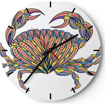Hodiny Nástěnné hodiny do kuchyně 30x30 Krab Skleněné hodiny do obýváku Loft Tiché