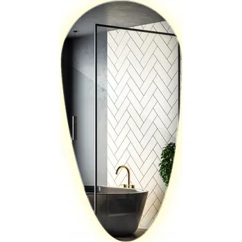 Zrcadlo Velké LED Zrcadlo Lžička do obývacího pokoje Ložnice Podsvícené Broušené Loftové