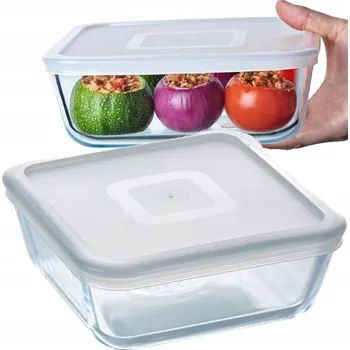 Dóza na potraviny Žáruvzdorná čtvercová nádoba Pyrex Cook & Freez 0,85 l