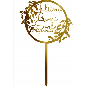 Dortová svíčka Topper na dort První Svaté Přijímání - zlatý TKZ-19A