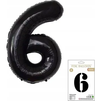 Balónek Balónky Černé Dekorace Balón Fóliový Číslice 6