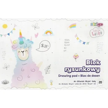 Sešit Blok na kreslení A4 bílý 20 listů "Ahoj, tady Lenka" Strigo