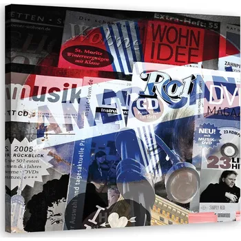 Obraz OBRAZ NA PLÁTNĚ Koláž Nápisy Pop Art 60x60