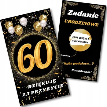 Party dekorace 50x STÍRACÍ LOSY ÚKOLY K 60. NAROZENINÁM, ZÁBAVA pro Dospělé Hosty - Poděkování