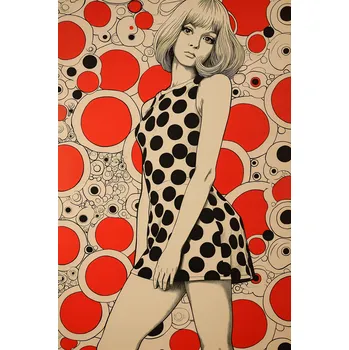 Plakát Plakát Červené Tečky bez rámu 61 x 91,5 cm