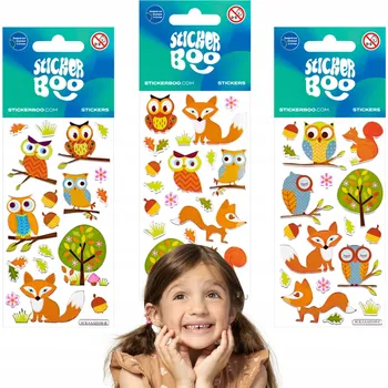 samolepka Sada samolepek pro děti, samolepky pro děti Lesní zvířátka