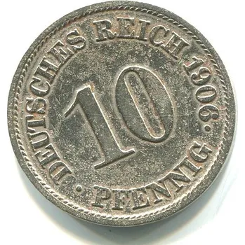 NĚMECKO. 10 Pfennig 1906/J.