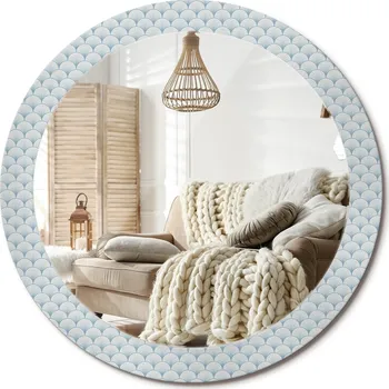 Zrcadlo Dekorativní zrcadlo s ozdobným kulatým rámem Retro vintage design průměr 80 cm