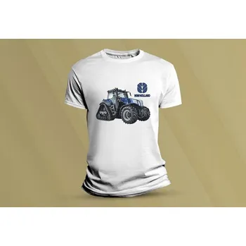 Chlapecké tričko Dětské bavlněné tričko New Holland Genesis T8. Bílá velikost L