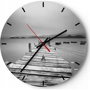 Hodiny Nástěnné hodiny do kuchyně 30x30 Krajina Skleněné hodiny do obýváku Tiché