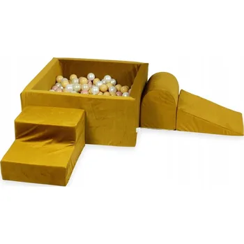 Dětské hřiště Pěnové dětské hřiště s čtvercovým bazénkem, zlaté