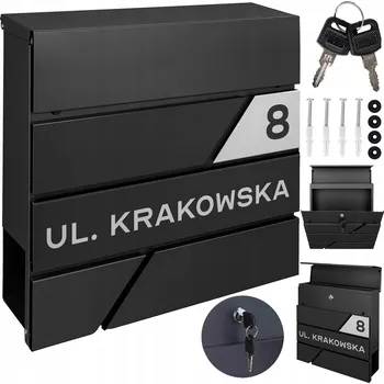 Poštovní schránka Poštovní schránka euroschránka, s vhozem, se schránkou na noviny M-TEC černá