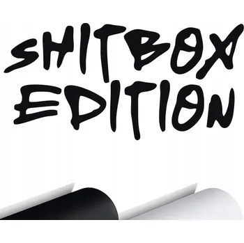 Samolepicí dekorace na vozidlo NÁLEPKA Grafika na auto, okno NÁPIS: SHITBOX EDITION 15x7 Samolepka na auto