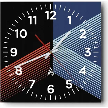 Hodiny Kuchyňské nástěnné hodiny 30x30 Abstrakce Skleněné hodiny do obýváku Moderní Tiché