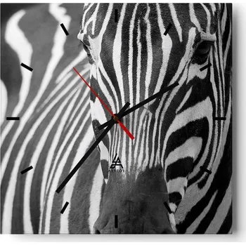 Hodiny Velké nástěnné hodiny 40x40 cm Zvířata Skleněné tiché hodiny