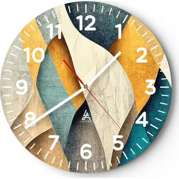 Hodiny Kuchyňské nástěnné hodiny 30x30 Abstrakce Moderní skleněné hodiny Tiché