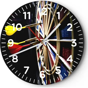 Hodiny Kuchyňské nástěnné hodiny 30x30 Sport Moderní skleněné hodiny do obýváku Tiché