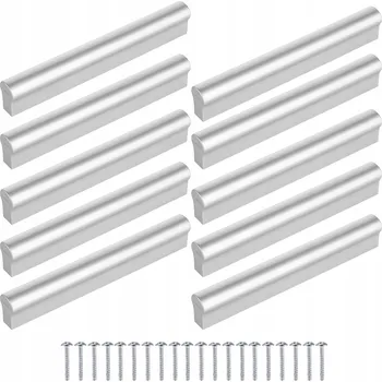 10 Ks Nábytková úchytka KL stříbrné 96mm 128mm + vruty