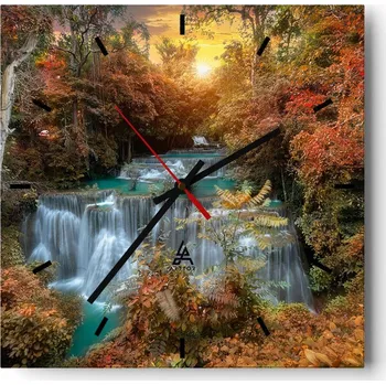 Hodiny Velké nástěnné hodiny 40x40 Krajina Skleněné hodiny Tiché