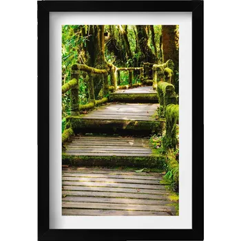 Obraz Obraz v černém rámu na zeď Dřevěný chodník - agroturistika 20x30 cm